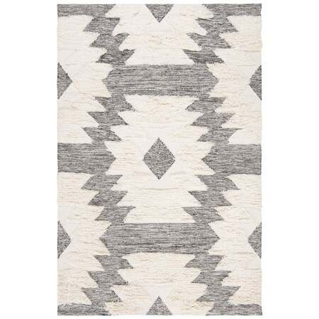 Safavieh Kenya Bohemian Rectangle Hand Woven RugsBlack & Ivory 8 x 10 ft. KNY452Z-8